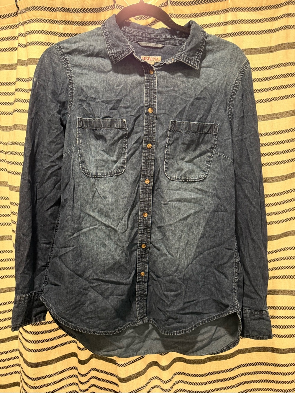 Merona Chambray Button-Up Shirt - Blue